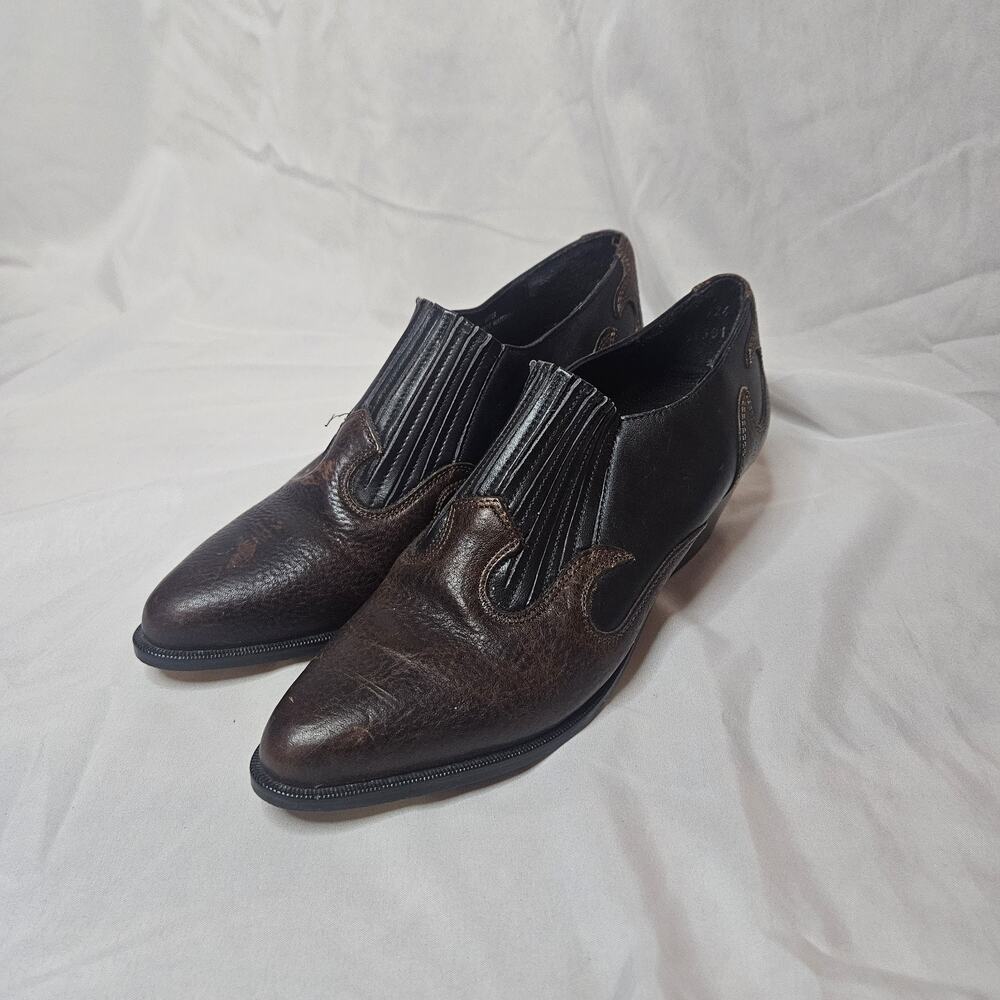 Dingo Bootie Womens 7 Black Leather Cowboy Western Shootie 90s Y2K Shoe